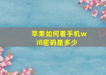 苹果如何看手机wifi密码是多少