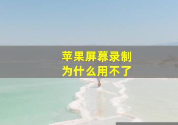 苹果屏幕录制为什么用不了