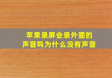 苹果录屏会录外面的声音吗为什么没有声音