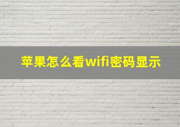 苹果怎么看wifi密码显示