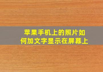 苹果手机上的照片如何加文字显示在屏幕上