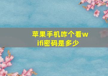 苹果手机咋个看wifi密码是多少