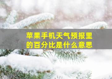 苹果手机天气预报里的百分比是什么意思