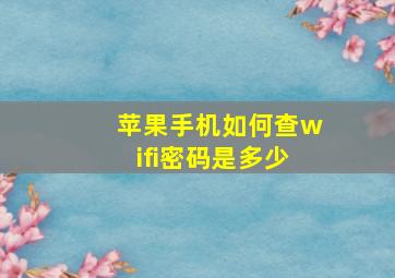 苹果手机如何查wifi密码是多少