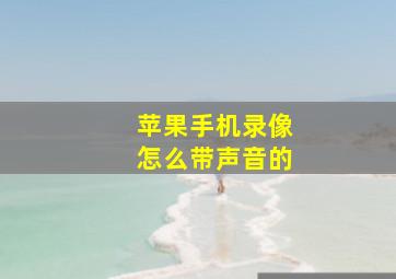 苹果手机录像怎么带声音的