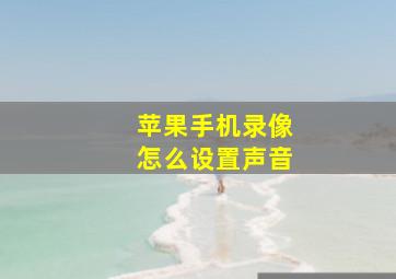 苹果手机录像怎么设置声音