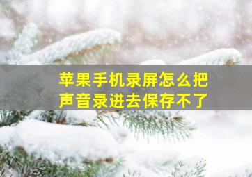 苹果手机录屏怎么把声音录进去保存不了