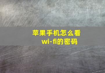 苹果手机怎么看wi-fi的密码