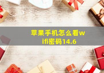 苹果手机怎么看wifi密码14.6