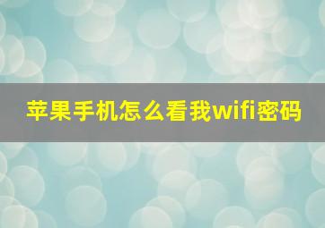 苹果手机怎么看我wifi密码