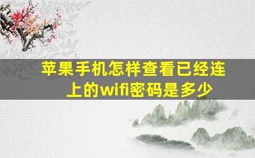 苹果手机怎样查看已经连上的wifi密码是多少