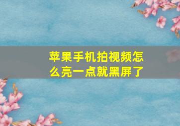 苹果手机拍视频怎么亮一点就黑屏了