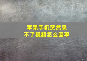 苹果手机突然录不了视频怎么回事