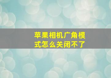 苹果相机广角模式怎么关闭不了