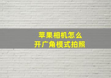 苹果相机怎么开广角模式拍照