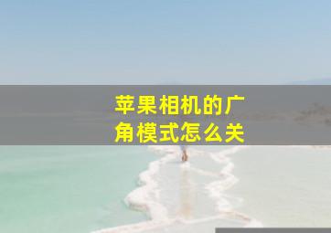 苹果相机的广角模式怎么关