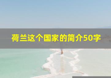 荷兰这个国家的简介50字