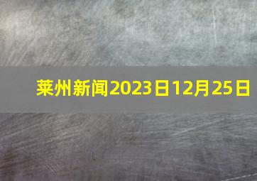 莱州新闻2023日12月25日