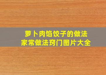 萝卜肉馅饺子的做法家常做法窍门图片大全