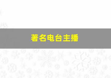 著名电台主播