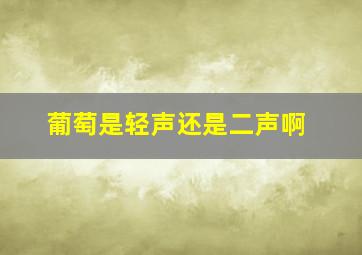 葡萄是轻声还是二声啊