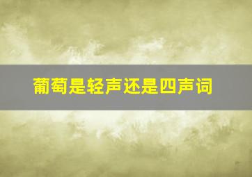 葡萄是轻声还是四声词