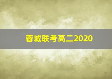 蓉城联考高二2020