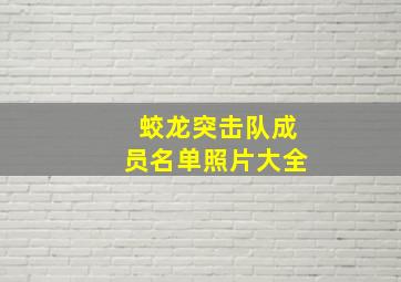 蛟龙突击队成员名单照片大全