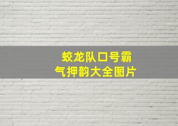 蛟龙队口号霸气押韵大全图片