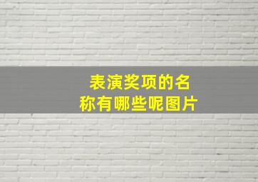 表演奖项的名称有哪些呢图片