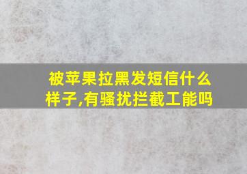 被苹果拉黑发短信什么样子,有骚扰拦截工能吗