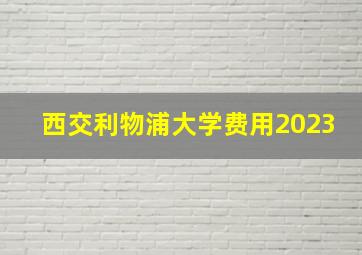 西交利物浦大学费用2023