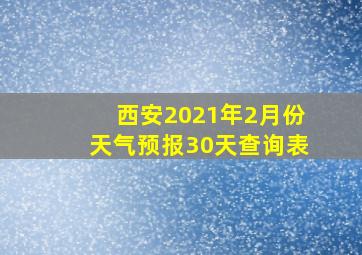 西安2021年2月份天气预报30天查询表