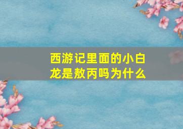 西游记里面的小白龙是敖丙吗为什么