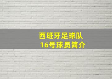 西班牙足球队16号球员简介