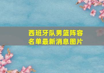 西班牙队男篮阵容名单最新消息图片