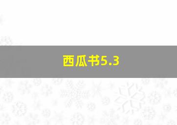 西瓜书5.3