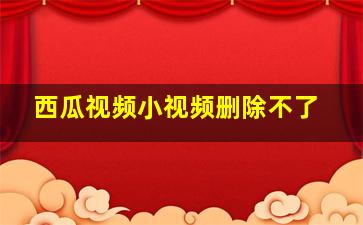 西瓜视频小视频删除不了