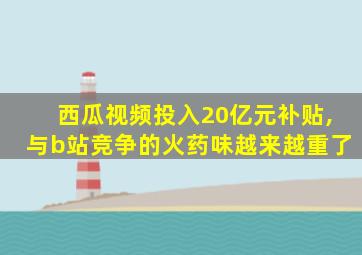 西瓜视频投入20亿元补贴,与b站竞争的火药味越来越重了