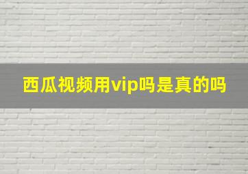 西瓜视频用vip吗是真的吗