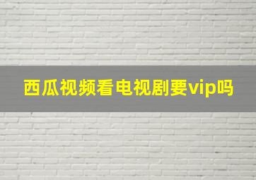 西瓜视频看电视剧要vip吗