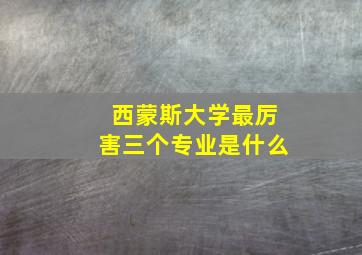 西蒙斯大学最厉害三个专业是什么