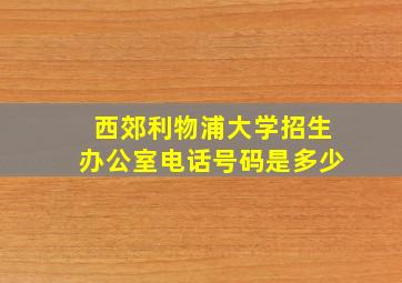 西郊利物浦大学招生办公室电话号码是多少