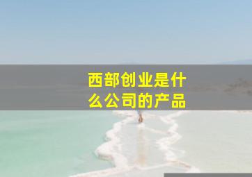 西部创业是什么公司的产品