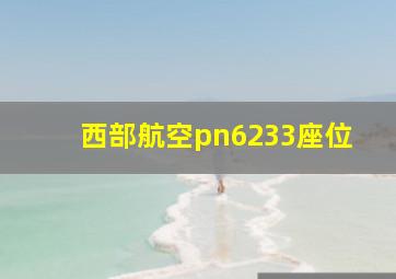 西部航空pn6233座位