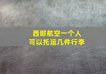 西部航空一个人可以托运几件行李