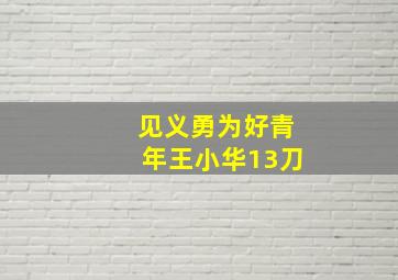 见义勇为好青年王小华13刀