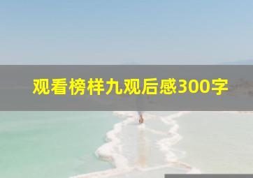 观看榜样九观后感300字