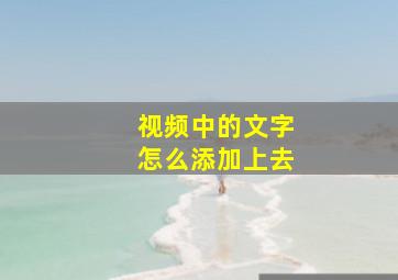 视频中的文字怎么添加上去