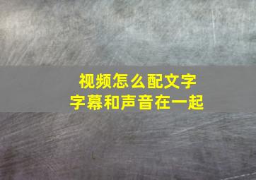 视频怎么配文字字幕和声音在一起